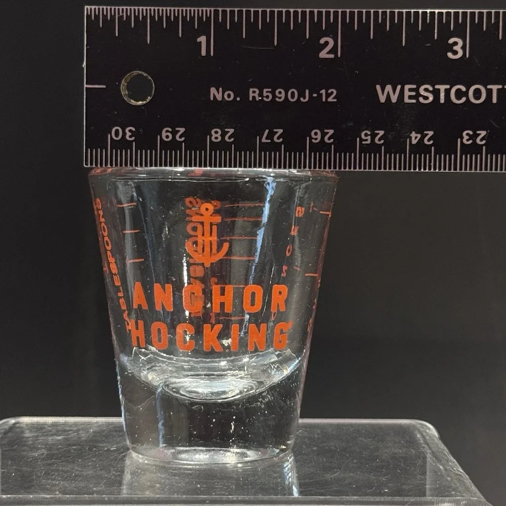 Anchor Hocking Measuring Shot Glass 2oz‎ Red Lettering Kitchen Tool Gadget